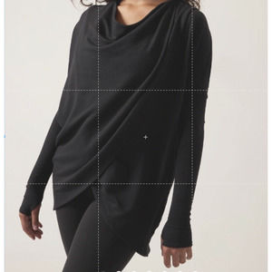 Athleta Purana Wrap Sweatshirt Hooded Pockets Black - Yoga Athleisure